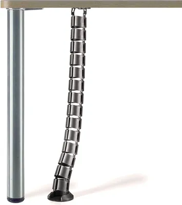 Produktbild von Schreibtisch Kabelkanal Kabelführung Kabeldurchlass Länge: 780 mm rund Ø 62 mm silbergrau