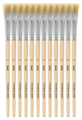 Obrázek produktu pro Idena 90102 – Štětce, velikost 20, s nelakovanou dřevěnou rukojetí, sada 12 kusů, pro malování