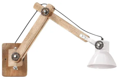 Imagen del producto de vidaXL Lámpara de pared, estilo industrial, blanca, redonda, casquillo E27