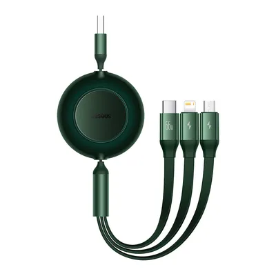 Obrázok produktu pre Baseus Bright Mirror 3, USB 3-in-1 cable for micro USB / USB-C / Lightning 66W / 2A 1.1m (Green)