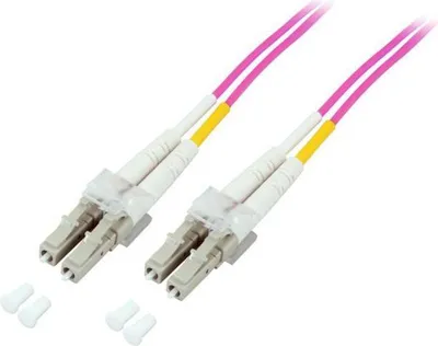Produktbild von LWL-Kabel OM4 5m Duplex LC/LC Multimode 50/125 violett
