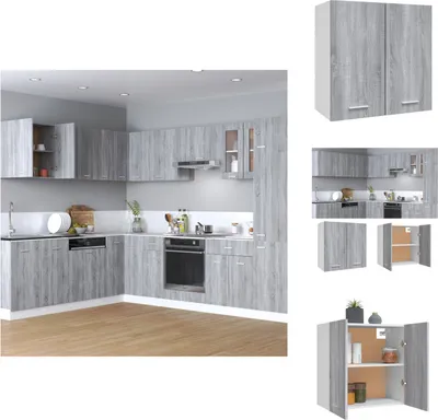 Produktbild von vidaXL Hängeschrank Grau Sonoma 60x31x60 cm Holzwerkstoff -  Küchenschränke