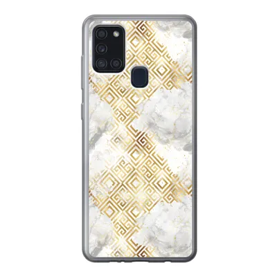 Produktbild von MuchoWow® Handyhülle Schutzhülle Hülle für Samsung Galaxy A21s Gold - Marmor - Muster - Geometrie Silikon Softcase Handy Hülle - Hartschale