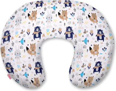 Immagine prodotto di Cuscino per l'allattamento rimovibile a forma di fagiolo - orsetti blu navy
