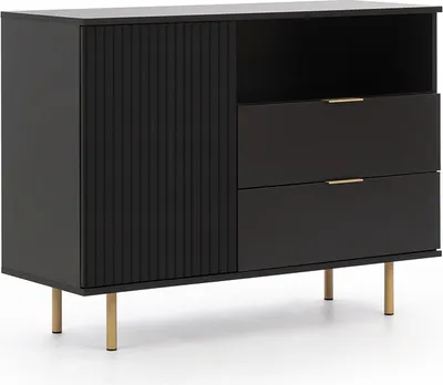 Produktbild von Kommode 107cm breit, in matt schwarz NADOR-132