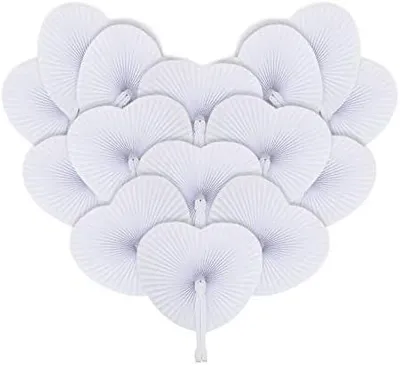Produktbild von Fächer Hochzeit 60 Stück Handfächer Weiß Hochzeitsfächer Faltfächer Herz Hochzeit Gäste Geschenk Hochzeitsdeko Vintage (60Stk)