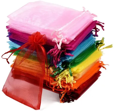 Obrázek produktu pro Balení 100 ks organzových sáčků Organzové sáčky 10 x 15 cm sáčky Dárkové sáčky na šperky (barevné)