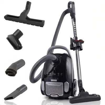 Produktbild von Fakir Black Vac Power Staubsauger mit Beutel, Leiser Staubsauger mit 800 Watt Hochleistungsmotor, HEPA 14 Filter, 12 Meteraktionsradius