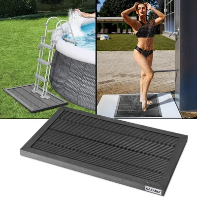 Image de Élément de sol pour jardin en WPC bois pour douche solaire Piscine Support échelle de piscine