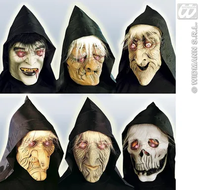 Produktbild von WIDMANN Kapuzenmaske, leuchtende Augen und Haare, mit Kapuze, Augenmasken und Verkleidungen für Maskenade, Kostüm-Zubehör