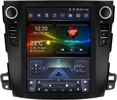 Zdjęcie produktu dla Radio samochodowe z Bluetooth i CarPlay do Mitsubishi Outlander XI 2 (2008–2011) – kompatybilne z Apple i Android – system stereo – system nawigacyjny – 6 GB pamięci RAM, 64 GB pamięci