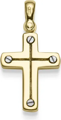 Anhänger-Kreuz-26x1585-Gold-bicolor-massiv
