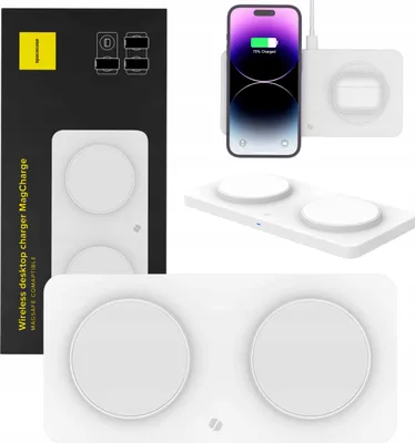 Immagine prodotto di Caricatore induttivo wireless per Magsafe SPACECASE Caricatore wireless doppio MagCharge WM3W Bianco