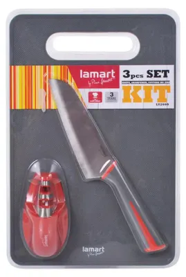 Produktbild von Küchenmesser-Schneidebrett- und Mühlenset Lamart LT2099