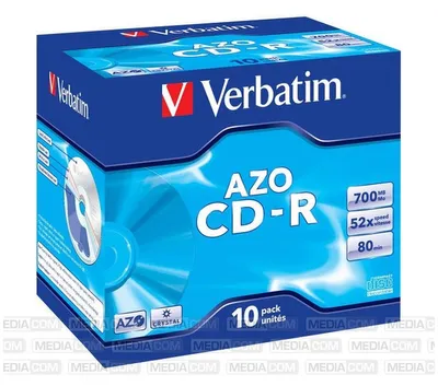 Obrázek produktu pro Verbatim CD-R AZO Crystal, 52x, CD-R, 120 mm, 700 MB, Šperkovnice, 10 kusů