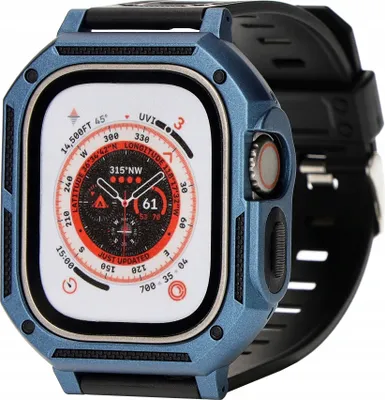 Produktbild von Bizon Armband + Gehäuse Watch Armor für Apple Watch Ultra 2/1 49 mm, Marineblau