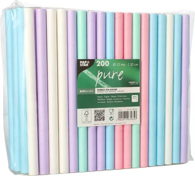 Immagine prodotto di Papstar Bubble Tea cannucce colorate assortite