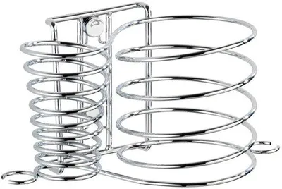 Zdjęcie produktu dla Ibenzoa® – Uchwyt ścienny do suszarki do włosów, idealny do suszarek i prostownic, z systemem zarządzania kablami, chrom, 21 x 11,5 x 12 cm
