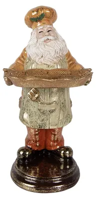 Obrázek produktu pro Clayre & Eef Vánoční dekorace figurka Otec Vánoc 15x18x31 cm Béžový plast