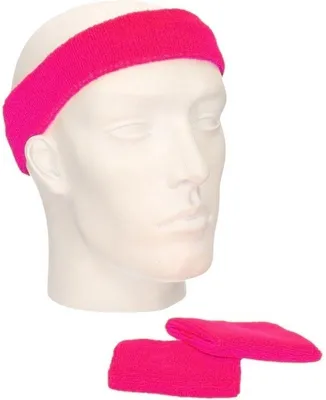 Immagine prodotto di Go Go Gadget – Set di fasce antisudore – 3 pezzi – 1 fascia per la fronte + 2 braccialetti – Fucsia