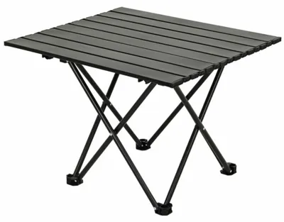 Zdjęcie produktu dla HOWHOMELY | Stół składany – stół kempingowy – czarny – 56 x 46 cm – stół podróżny – z torbą transportową – praktyczny
