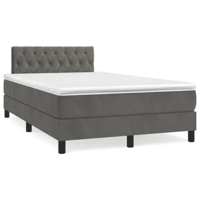Immagine prodotto di vidaXL Letto a molle con materasso grigio scuro 120x200 cm in velluto