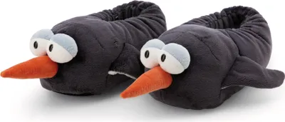 Produktbild von NICI Hausschuhe Pinguin Jorge Thunder 40-43 grau, warme Plüsch Slippers mit Anti-Rutsch Sohle
