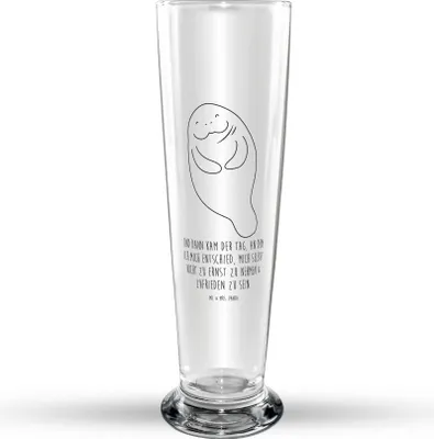Produktbild von Mr. & Mrs. Panda Bierglas Seekuh Happy - Transparent - Geschenk, Freundin, Neustart, Zufrieden, Glasbecher, Bierbecher, Selbstliebe, Achtsamkeit, Meer, Bier Glas