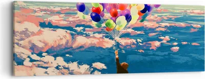 Produktbild von Bild auf Leinwand - Leinwandbild - Abstraktion Ballon - 90x30cm - Wand Bild - Wanddeko - Wandbilder - Leinwanddruck - Bilder - Kunstdruck - Wanddekoration - Leinwand bilder - Wandkunst - AB90x30-3720