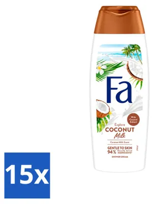 Produktbild von 15 x Fa Douchegel Coconut Milk - hydratierend und pflegend - 250 ml - Vorteilspackung - 15 Stücke