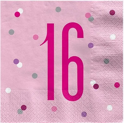 Produktbild von 16. Geburtstag 16 Servietten 33x33cm