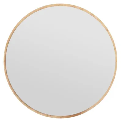 Obrázek produktu pro Dřevěné zrcadlo „Ozze“ – 60 x 60 cm – béžové