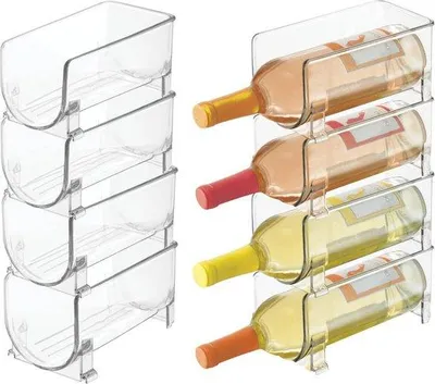 Produktbild von Stapelbares Regal für 8 Flaschen, transparent, Küche