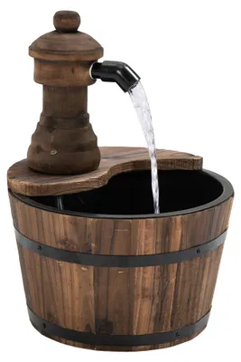 Image de Fontaine à eau, design bois, pompe électrique naturelle, marron