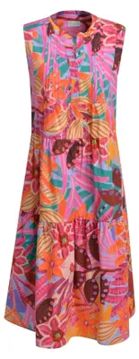 Produktbild von Milano (21) SLEEVELESS ROUNDNECK DRESS WITH VOL ORANGE PRINT ORANGE PRINT 38