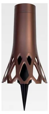 Produktbild von Grabvase mit Erdspieß Roseta Bronze 1 L - Friedhofsvase aus Kunststoff - Steckvase für Grabschmuck - UV- und witterungsbeständige Blumenvase