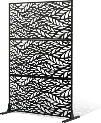 Immagine prodotto di Divisorio in metallo nero - schermo divisorio per la privacy 120x50,8x183cm - design flessibile della stanza