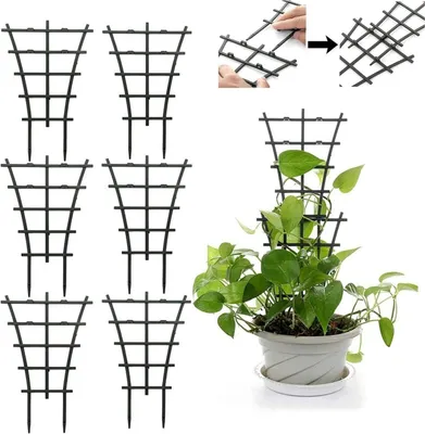 Produktbild von Kunststoff Spalier Pflanzenstütze 6 Stück, Verstellbar, für Kletterpflanzen, Garten- und Innenbereich