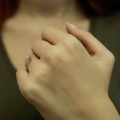 Produktbild von 0,23 Carat Diamant Solitär Ring Meisterwerk 14 Karat Weißgold