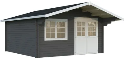 Produktbild von Gartenhaus Palmako Britta 17,5 m² 488 x 580 cm dunkelgrau-weiß