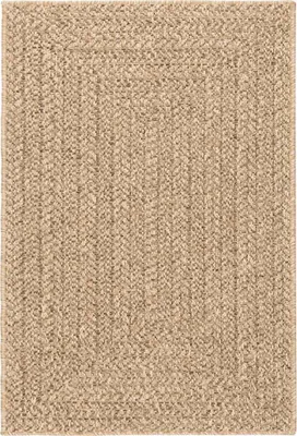 Produktbild von vidaXL Teppich ZIZUR Beige 120x120 cm Jute-Optik Indoor und Outdoor