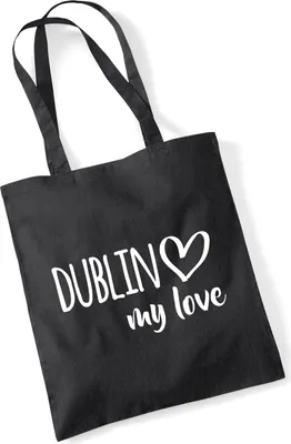Produktbild von Huuraa Jutebeutel Dublin my love 10 Liter Black Baumwolle Tasche Geschenkidee