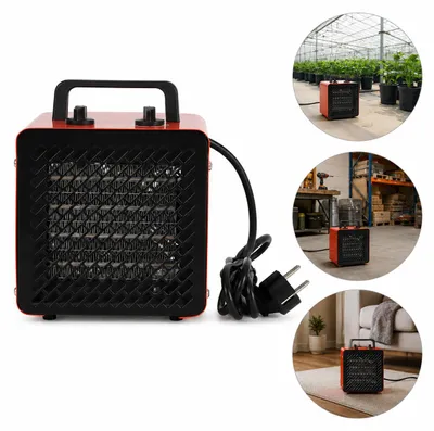 Produktbild von ISOISL Bauheizer 3000W Elektro Heizlüfter mit Thermostat, 3 Betriebsstufen, Überhitzungsschutz, Rot, KI-generiertes Bild