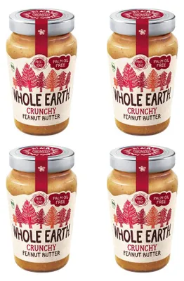 Produktbild von 4x Whole Earth Erdnussbutter Crunch 340g -