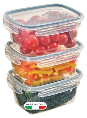 Productafbeelding van Voedselcontainers - Set van 3 - 1,20 liter per stuk - Rechthoekig - BPA-vrij
