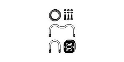 Produktbild von HJS Montagesatz Katalysator 82 13 2452 passend für MERCEDES-BENZ 190 (W201)