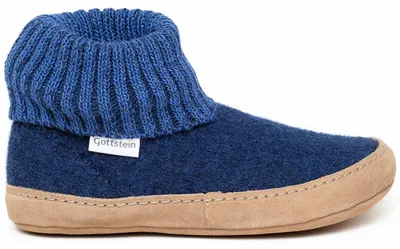 Produktbild von Gottstein Dakota Uni Hüttenschuhe mit Ledersohle Dunkelblau (Ink Blue), 48-300-4869