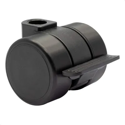 Produktbild von WAGNER Design Möbelrolle / Lenkrolle SOFT - Durchmesser Ø 38 mm, Bremse, schwarz / grau, Tragkraft 70 kg - DE Ware - 01024601