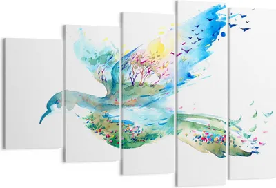 Produktbild von Bild auf Leinwand - Leinwandbild - Abstraktion Vogel Natur Bewegung - 150x100cm - Wand Bild - Wanddeko - Leinwanddruck - Bilder - Kunstdruck - Leinwand bilder - Wandkunst - EG150x100-3032