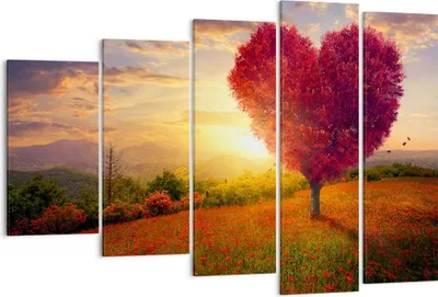 Produktbild von Bild auf Leinwand - Leinwandbild - Baum Wiese Blume - 150x100cm - Wand Bild - Wanddeko - Leinwanddruck - Bilder - Kunstdruck - Wanddekoration - Leinwand bilder - Wandkunst - EG150x100-3790